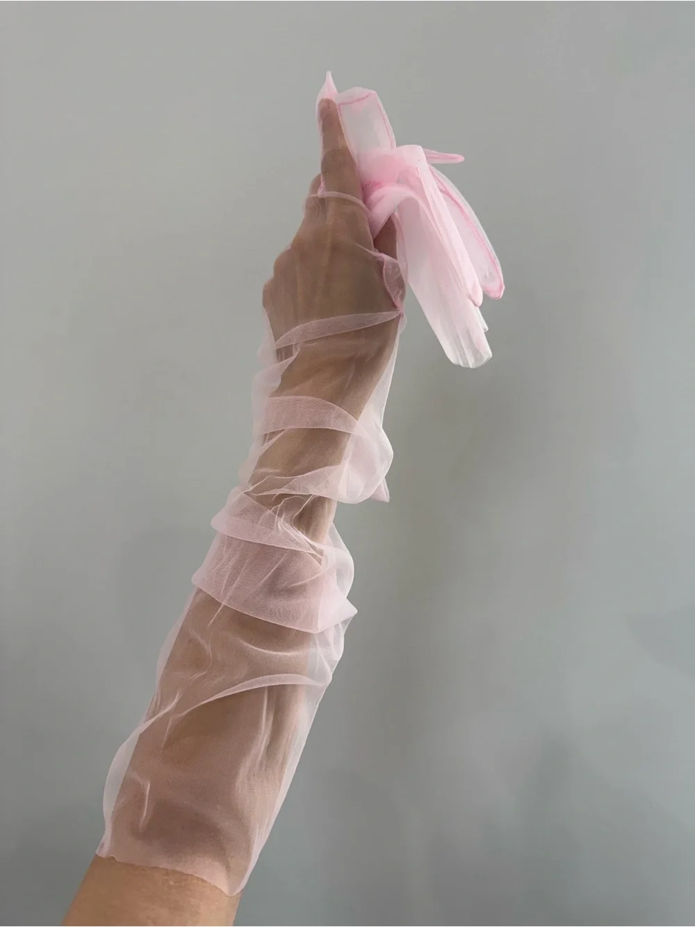 Sheer Balet Pink Opera Gloves